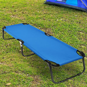 Outdoor Folding Camping Bed for Sleeping Hiking Travel-Blue view 2