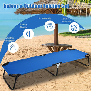 Outdoor Folding Camping Bed for Sleeping Hiking Travel-Blue view 3