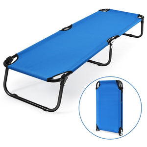 Outdoor Folding Camping Bed for Sleeping Hiking Travel-Blue view 8