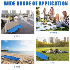 Outdoor Folding Camping Bed for Sleeping Hiking Travel-Blue view 9