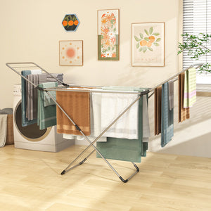 Folding Clothes Drying Rack with Adjustable Wings for Indoor and Outdoor Use view 2