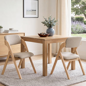 Folding Dining Chairs Set of 2 with Cushion-Beige view 2