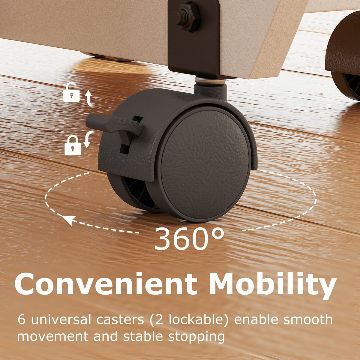 Folding Dining Table 3-in-1 Space-Saving Drop Leaf Kitchen Table with Lockable Wheels-Brown view 8