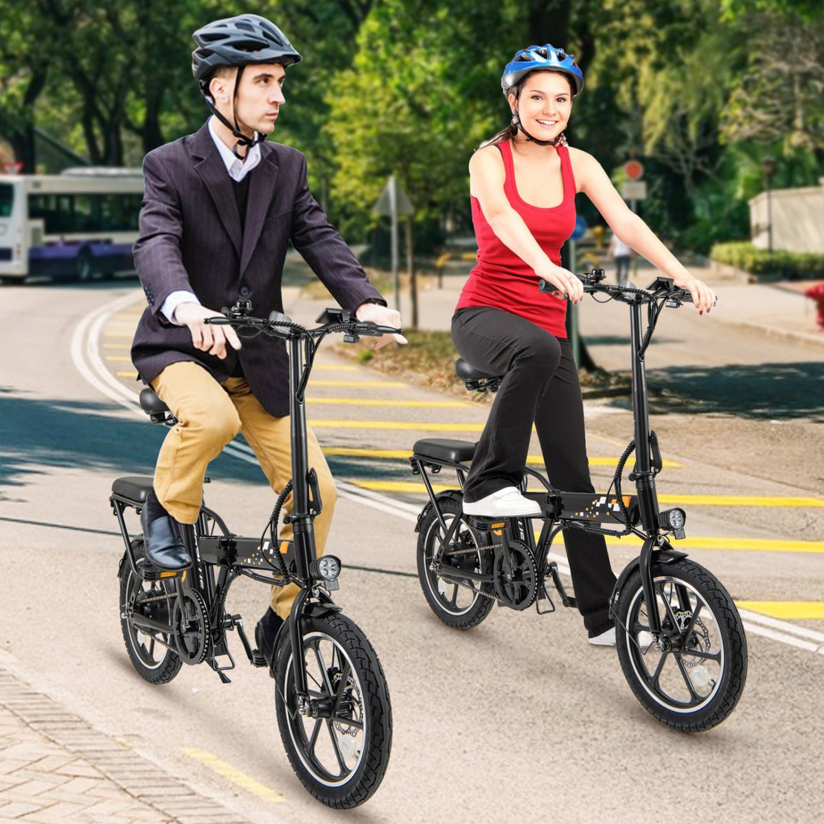 Folding Electric Bicycle with 500W Brushless Motor and Dual Disk Brakes view 2