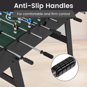 Folding Foosball Table 4ft x 2ft Competition-Sized Soccer Table with 2 Balls and Slide Scorers-Black view 7