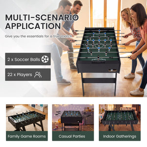 Folding Foosball Table 4ft x 2ft Competition-Sized Soccer Table with 2 Balls and Slide Scorers-Black view 9