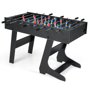 Folding Foosball Table with 22 Players and Slide Scorers Space-Saving Game Table-Black view 3