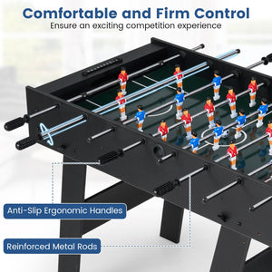 Folding Foosball Table with 22 Players and Slide Scorers Space-Saving Game Table-Black view 9