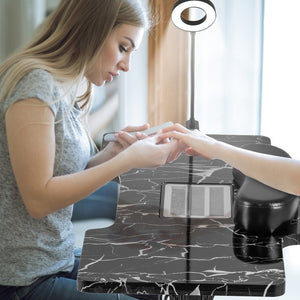 Folding Manicure Nail Table with Electric Dust Collector-Black view 3