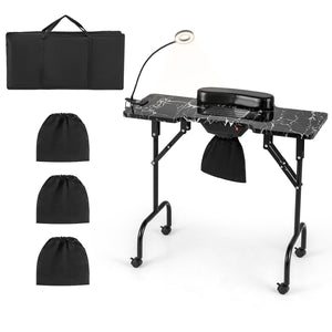 Folding Manicure Nail Table with Electric Dust Collector-Black view 4
