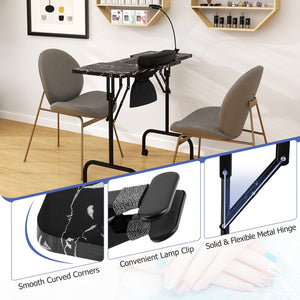 Folding Manicure Nail Table with Electric Dust Collector-Black view 6