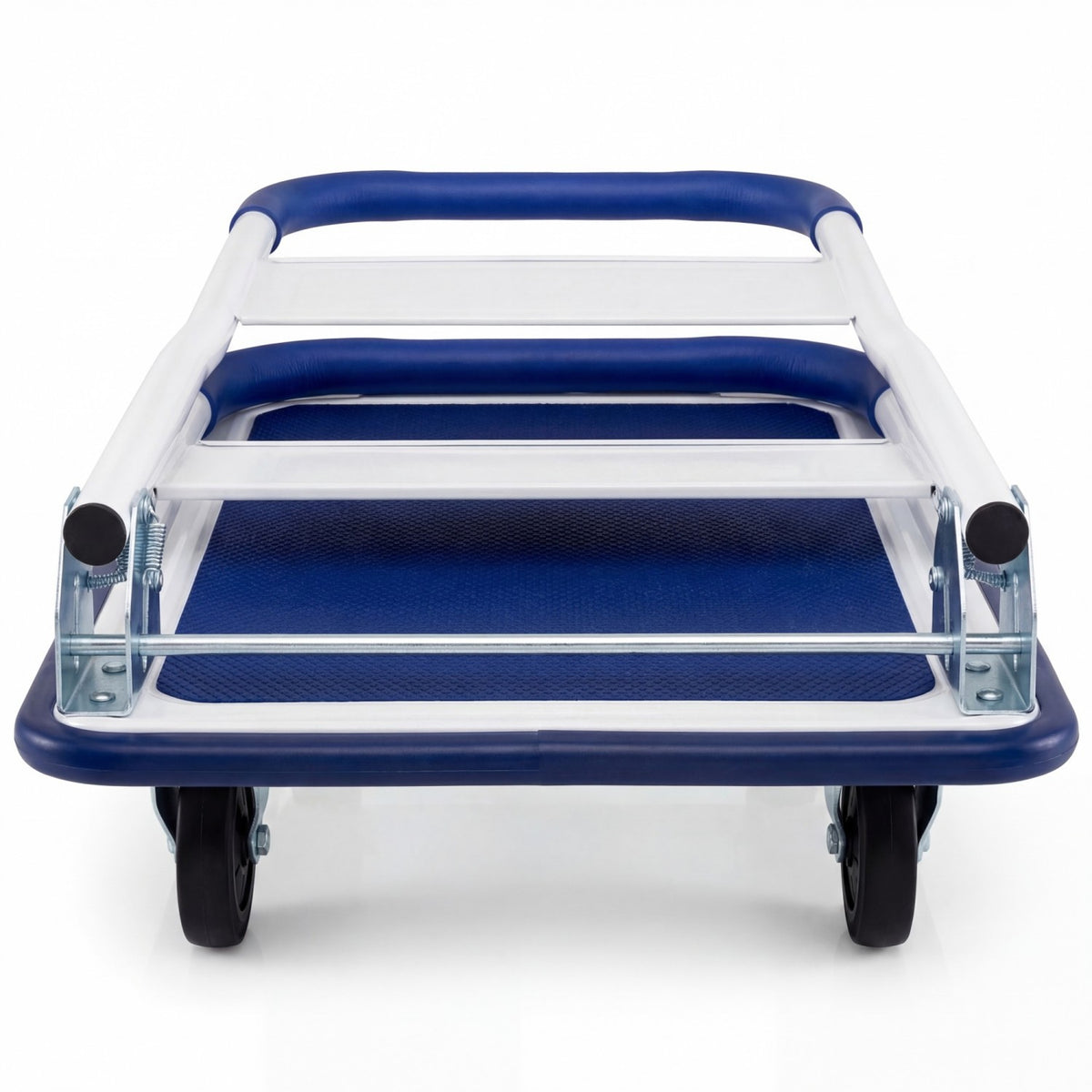 Folding Platform Hand Truck with Collapsible Bed & 4 Wheels for Moving Warehouse-Blue view 4