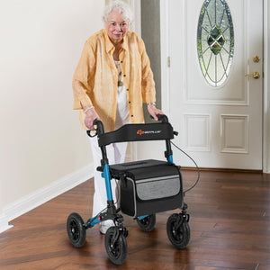 Folding Rollator Walker for Seniors with Seat for All Terrain-Navy view 2