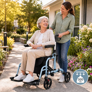 Folding Rollator Walker with Seat and Wheels Supports up to 300 lbs-Navy view 4