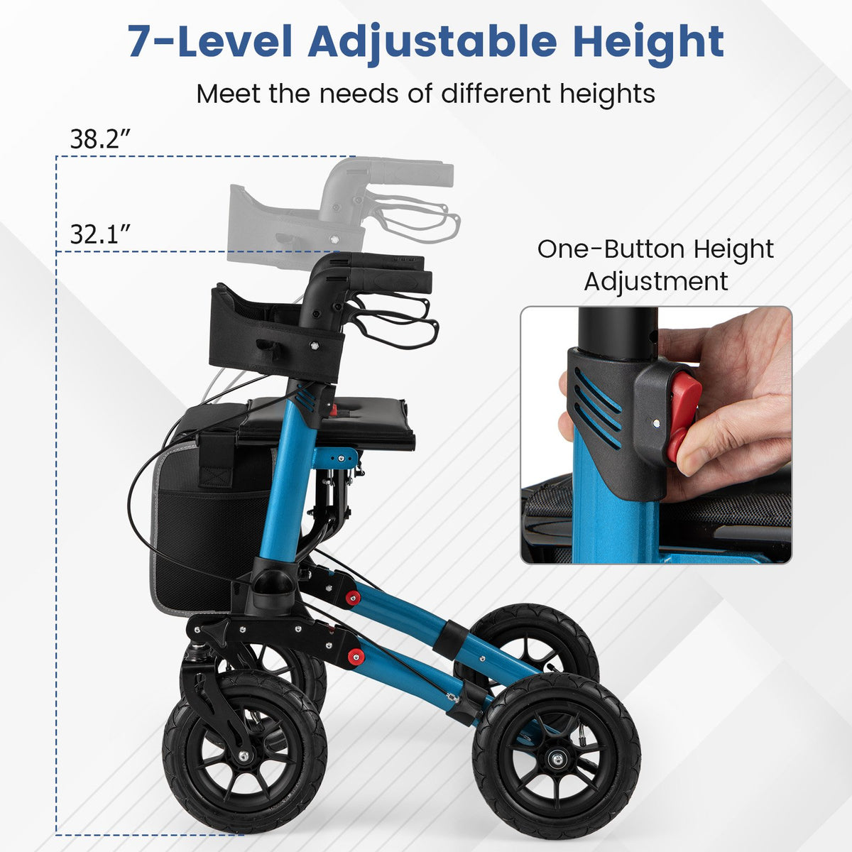 Folding Rollator Walker with Seat for All Terrain seniors view 6