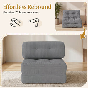 Folding Sofa Bed with Pillow and Back Support for Living Room-Gray view 9