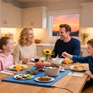 Food Warming Mat Rollable and Portable Electric Warming Tray with Fasting Heating-Blue view 2