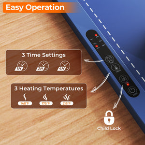 Food Warming Mat Rollable and Portable Electric Warming Tray with Fasting Heating-Blue view 6