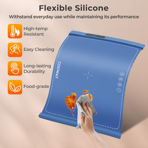 Food Warming Mat Rollable and Portable Electric Warming Tray with Fasting Heating-Blue view 8