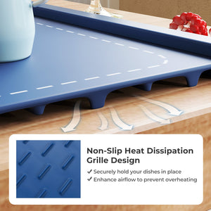 Food Warming Mat Rollable and Portable Electric Warming Tray with Fasting Heating-Blue view 9