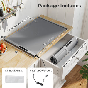 Food Warming Mat Rollable and Portable Electric Warming Tray with Fasting Heating-Gray view 4