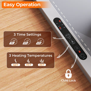 Food Warming Mat Rollable and Portable Electric Warming Tray with Fasting Heating-Gray view 7
