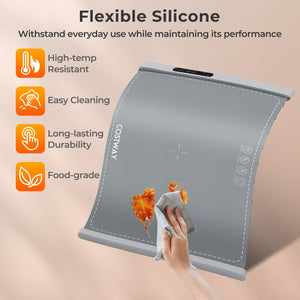 Food Warming Mat Rollable and Portable Electric Warming Tray with Fasting Heating-Gray view 9