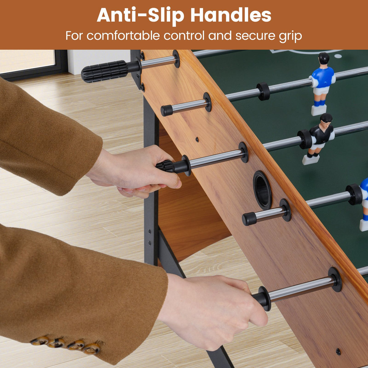 Foosball Table Competition Full Size Soccer Game Table with 22 Players-Natural view 8