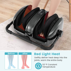 Foot and Calf Massager with Heat for Blood Circulation Pain Relief-Gray view 6