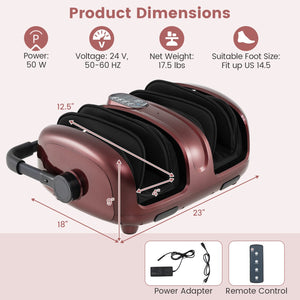 Foot and Calf Massager with Heat for Blood Circulation Pain Relief-Red view 3