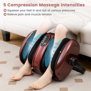Foot and Calf Massager with Heat for Blood Circulation Pain Relief-Red view 4