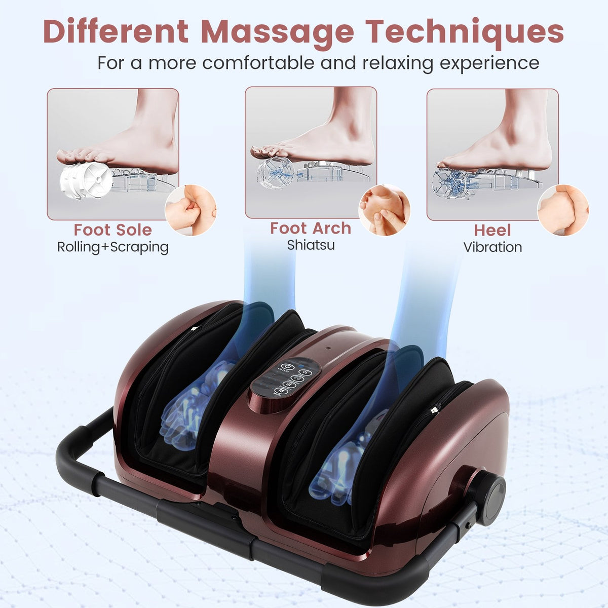 Foot and Calf Massager with Heat for Blood Circulation Pain Relief-Red view 5