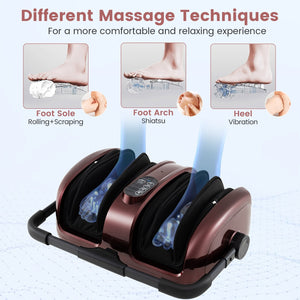 Foot and Calf Massager with Heat for Blood Circulation Pain Relief-Red view 5