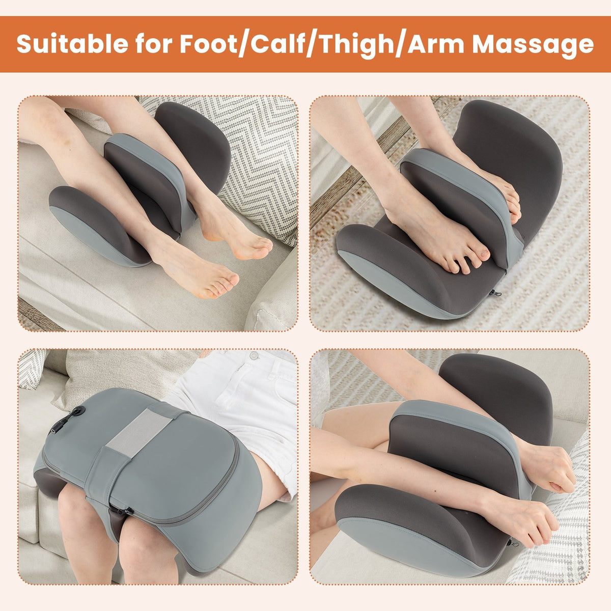 Foot and Calf Massager with Heat Gift for Women Men Mom Dad-Gray view 7
