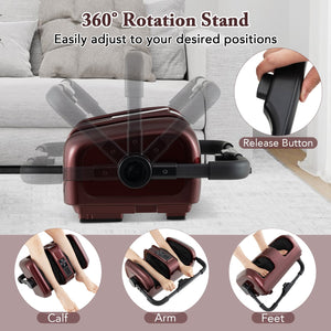 Foot and Calf Massager with Heat Shiatsu Deep Kneading Rolling Smart Electric Leg Massager-Red view 6