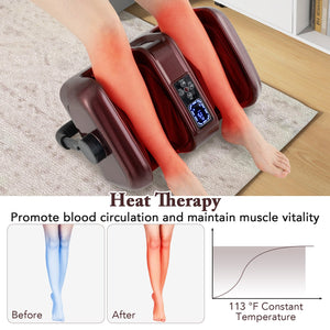 Foot and Calf Massager with Heat Shiatsu Deep Kneading Rolling Smart Electric Leg Massager-Red view 8