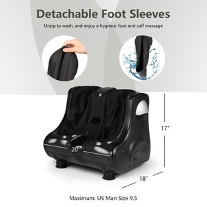 Foot and Calf Massager with Heat Vibration Deep Kneading and Shiatsu-Black view 5