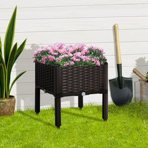 1 Piece Raised Garden Bed PP Raised Flower Bed Vegetable Herb Grow Box Stand Brown – view 7