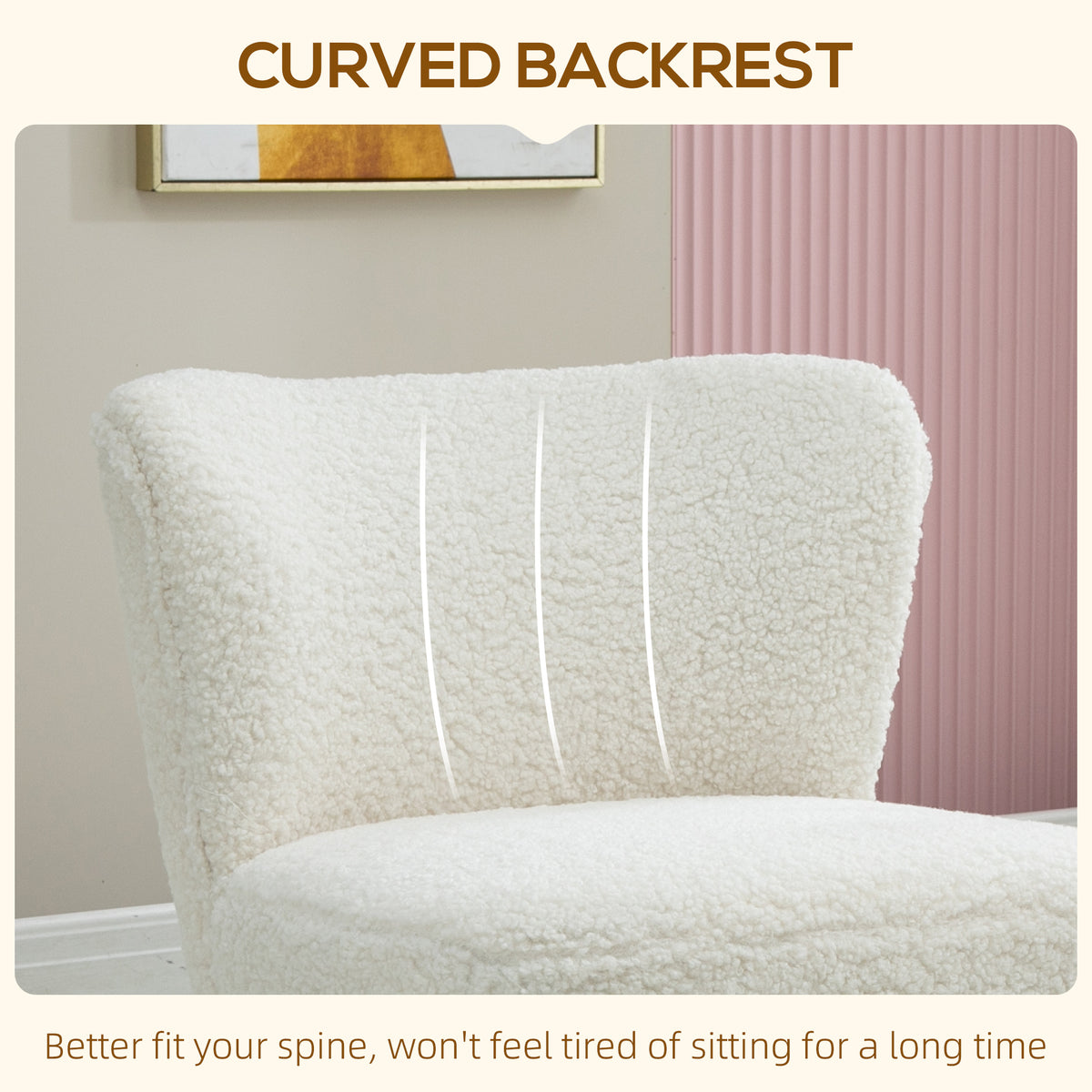 Lounge Chair for Bedroom Living Room Chair with Soft Upholstery and Gold Legs Pink – view 11