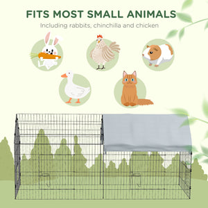 73" Small Animal Cage with Roof, Indoor/Outdoor Use,  for Chicken, Rabbits, Chinchillas