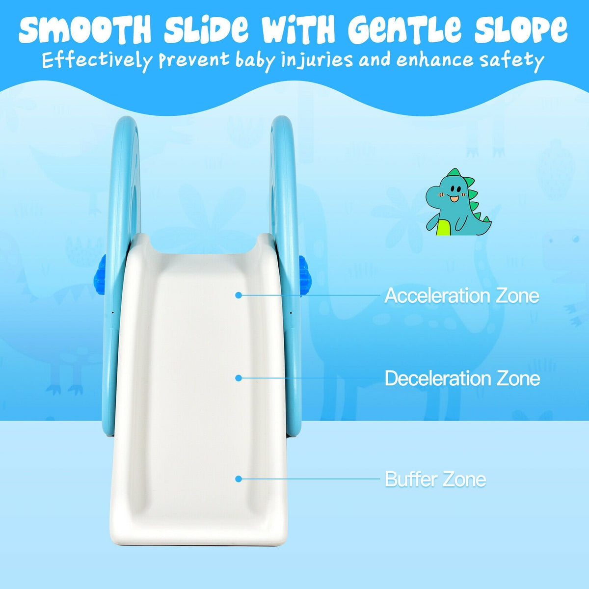 Freestanding Baby Slide Indoor First Play Climber Slide Set for Boys Girls-Blue view 9