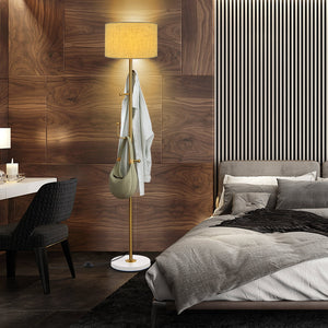 Freestanding Tall Pole Lamp with 5 Hooks and Sturdy Weighted Base view 5