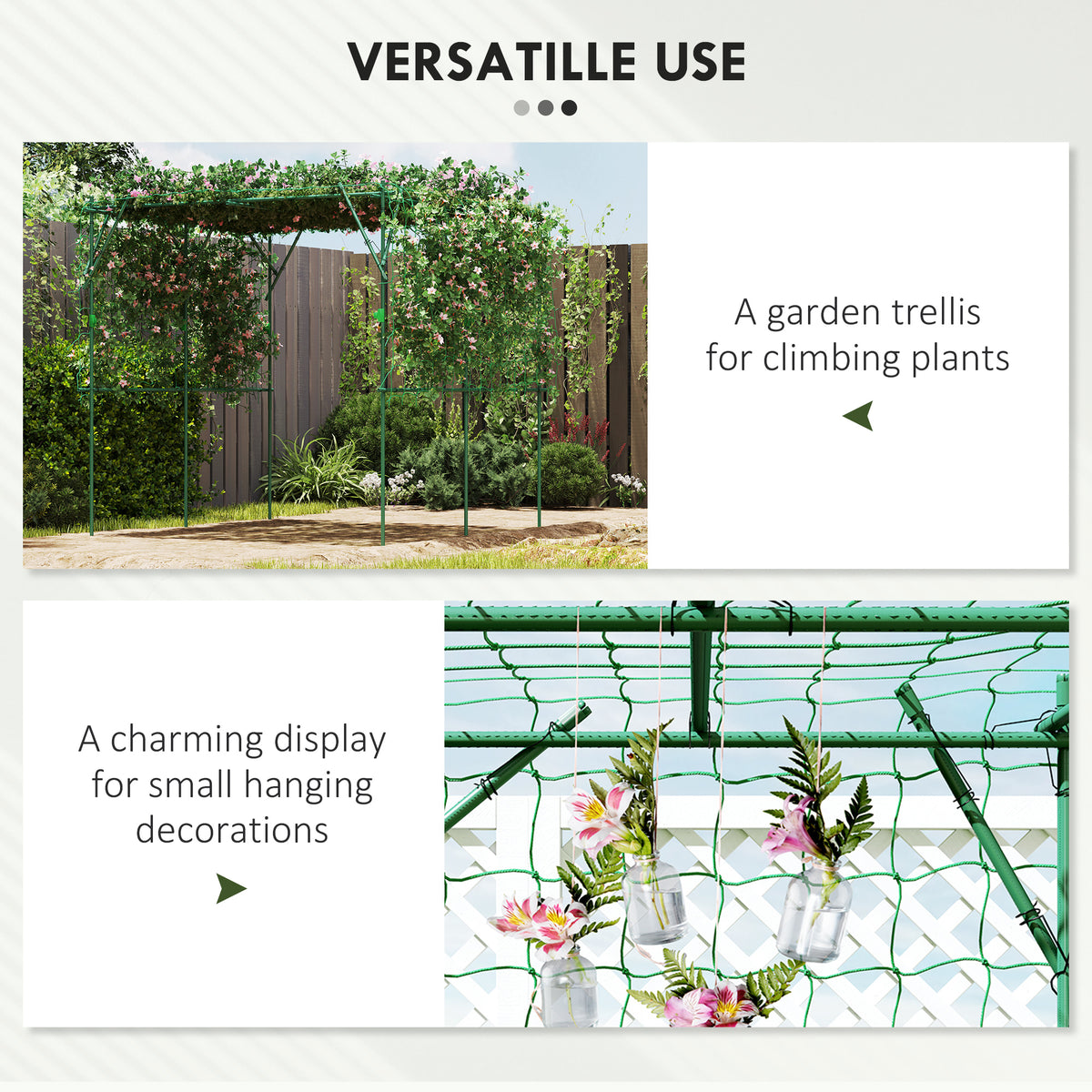 Garden Arch Cucumber Trellis for Climbing Plants, 7.3 FT Tall Metal Plant Trellis Support with Climbing – view 13