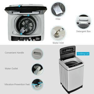 Full-Automatic Washing Machine 1.5 Cu.Ft 11 LBS Washer and Dryer-Gray view 8