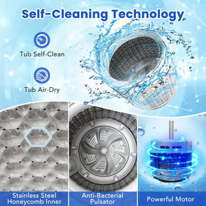 Full-Automatic Washing Machine Washer and Spin Combo-White view 6