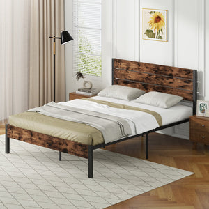 Full/King/Queen/Twin Size Bed Frame with High Headboard and Mute Bar-Queen Size view 5