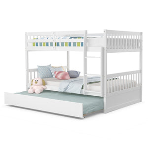 Full over Full Bunk Bed Platform Wood Bunk Bed view 4