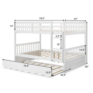 Full over Full Bunk Bed Platform Wood Bunk Bed view 5
