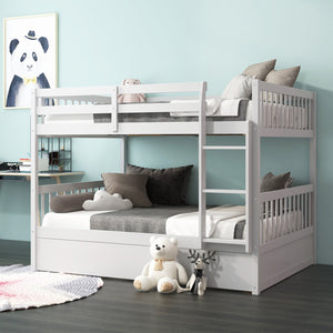Full over Full Bunk Bed Platform Wood Bunk Bed view 6