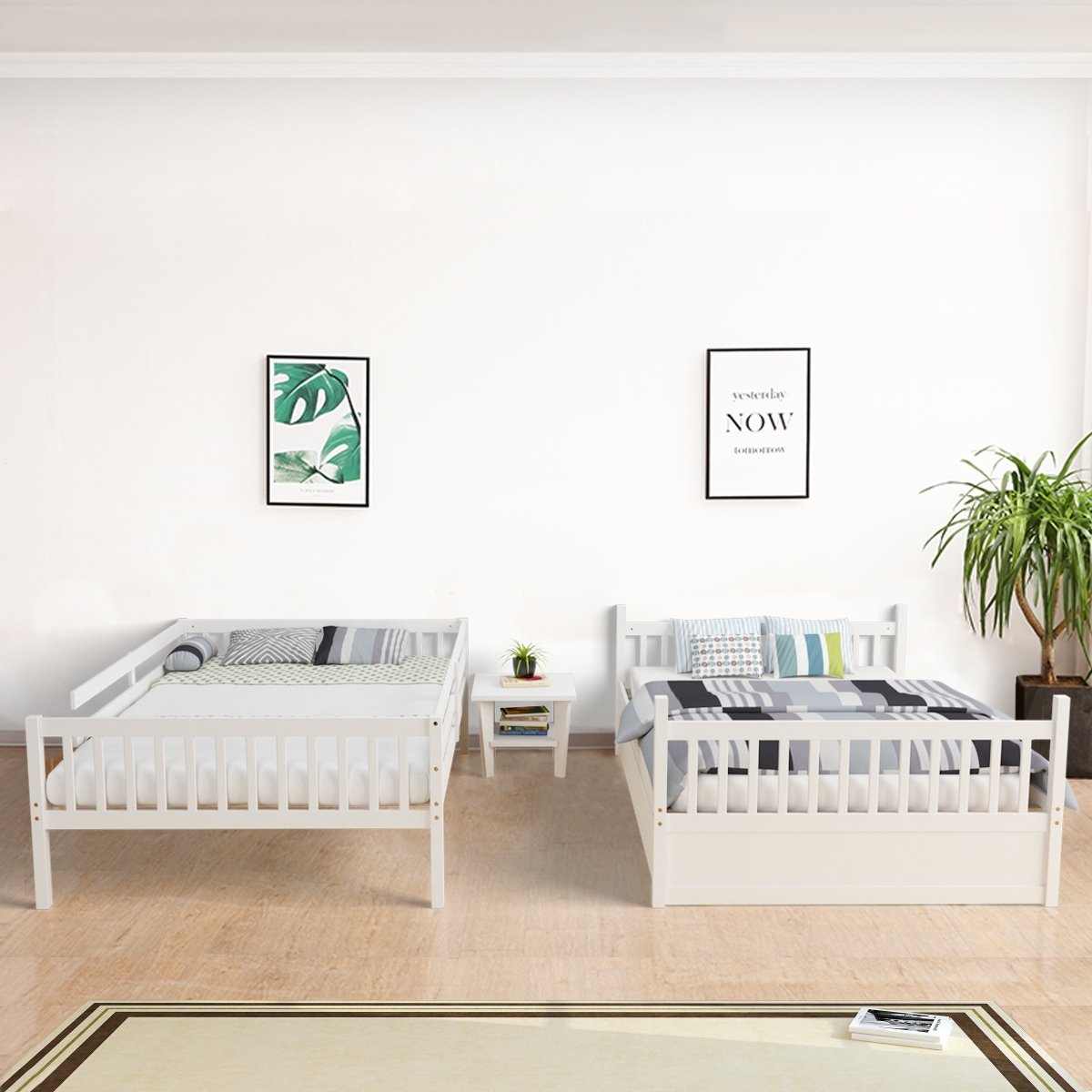 Full over Full Bunk Bed Platform Wood Bunk Bed view 8